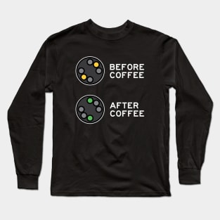 Railfan Railroad Signals Before Coffee After Coffee Long Sleeve T-Shirt